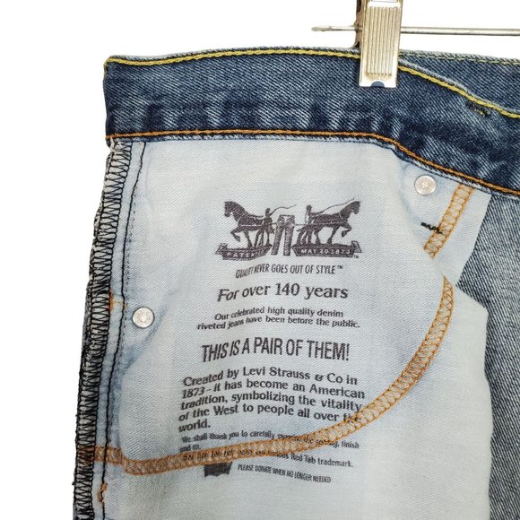 Levi's Mens Size 46 x 25.5 Jeans 550 Relaxed Fit Tapered Denim Blue Five Pocket - Picture 8 of 10
